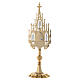 Neogothic gold plated brass reliquary with statues h 22 1/2 in s8