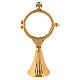 Monstrance with grape bunches and case in golden brass 6.5 cm s1