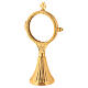 Monstrance with grape bunches and case in golden brass 6.5 cm s3