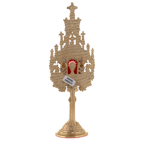 Mini Neo-Gothic reliquary h 22.5 cm in silvered golden brass 5