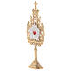 Mini Neo-Gothic reliquary h 22.5 cm in silvered golden brass s3