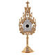 Neo-Gothic mini reliquary in golden brass h 22,5 cm s1