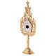 Neo-Gothic mini reliquary in golden brass h 22,5 cm s3