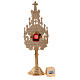 Neogothic small reliquary in gold plated brass h 9 in s5