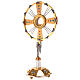 Monstrance two-toned with blue, red and green stones handmade 60 cm s4