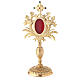 Baroque reliquary with grapes and spikes, gold plated brass and crystals 33 cm s1