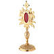 Baroque reliquary with grapes and spikes, gold plated brass and crystals 33 cm s4