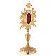 Baroque reliquary with grapes and spikes, gold plated brass and crystals 33 cm s5