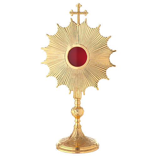 Gold plated reliquary rays 13 3/4 in 1