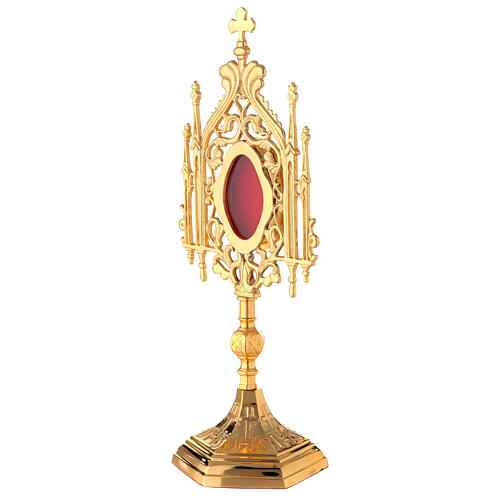 Neogothic oval reliquary 13 3/4 in 3