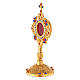 Gold plated reliquary with roses and crystals 20 cm s4