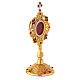 Gold plated reliquary with roses and crystals 20 cm s5
