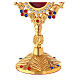 Gold plated brass reliquary with crystals and rose 8 in s3