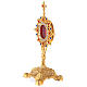 Oval baroque reliquary of brass and crystals 9 1/2 in s4
