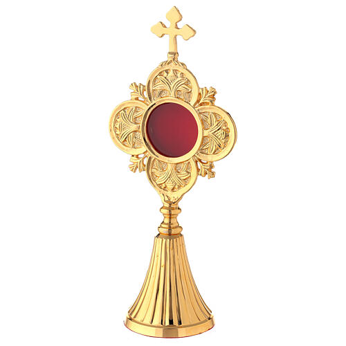 Flower reliquary of gold plated brass h 8 3/4 in 1