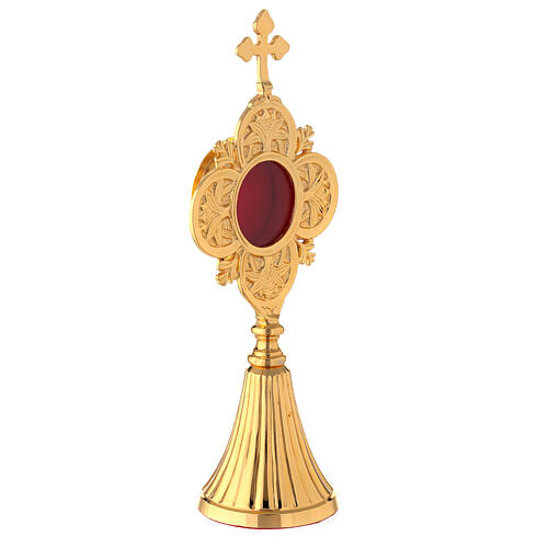 Flower reliquary of gold plated brass h 8 3/4 in 4