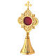 Flower reliquary of gold plated brass h 8 3/4 in s1