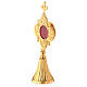 Flower reliquary of gold plated brass h 8 3/4 in s3