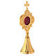 Flower reliquary of gold plated brass h 8 3/4 in s4