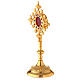 Reliquary with shell pattern, gold plated brass and crystals 25 cm s4