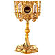 Neo-Gothic monstrance for wafers in two-tone brass, 3 cm s3