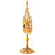 Neogothic monstrance of bicolored brass for hosts of 1.2 in s4