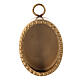 Wall oval reliquary with beads in gold plated brass 2 1/2 in s1
