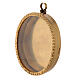 Wall oval reliquary of gold plated brass 4 in beads s2