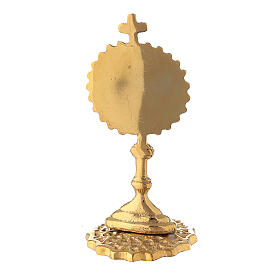 IHS mini monstrance in golden brass, 7 cm