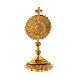 Small monstrance h 2 3/4 in gold plated brass IHS s1