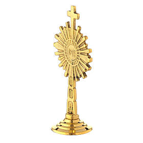 Small monstrance IHS gold plated brass 4 in