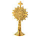 Small monstrance IHS gold plated brass 4 in s1