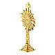 Small monstrance IHS gold plated brass 4 in s2