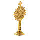 Small monstrance IHS gold plated brass 4 in s3