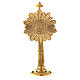 Small monstrance IHS and sun-like rays gold plated brass 6 in s2