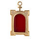 Wall gate reliquary of gold plated brass and red velvet s1