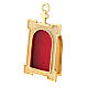 Wall gate reliquary of gold plated brass and red velvet s2