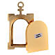 Wall gate reliquary of gold plated brass and red velvet s3