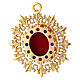 Wall reliquary sunburst design gold plated brass and crystals s1