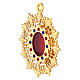 Wall reliquary sunburst design gold plated brass and crystals s2