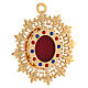 Wall reliquary sunburst design gold plated brass and crystals s3