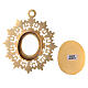Wall reliquary sunburst design gold plated brass and crystals s4