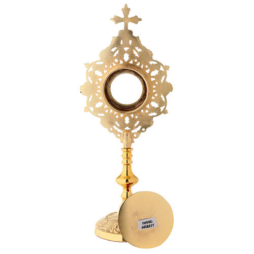 Round reliquary in golden brass 25 cm 6