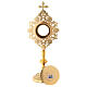 Round reliquary in golden brass 25 cm s6