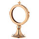 Monstrance luna case diam 8 cm in golden brass Monks Bethlehem s1
