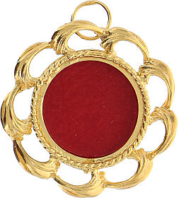 Reliquiar, runde Form, 800er Silber vergoldet, 3,5 cm