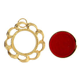 Gold plated reliquary with red lining, 800 silver 2 cm