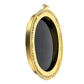 Oval filigree reliquary, gold plated 800 silver 6x5 cm