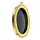 Oval filigree reliquary, gold plated 800 silver 6x5 cm s2
