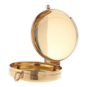 JHS gold plated pyx, 800 silver, hinged cover 5.5 cm